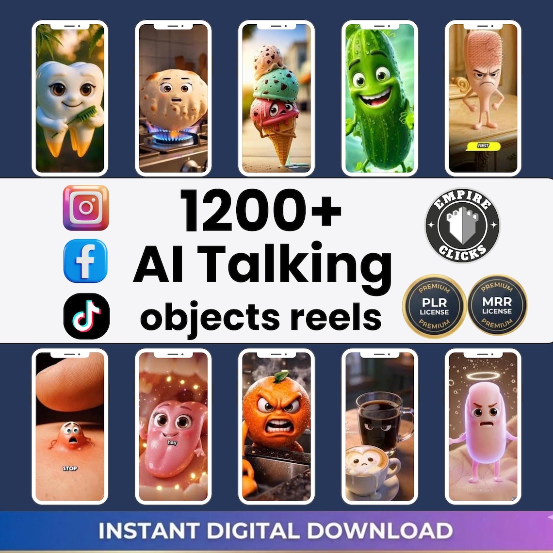 1200+ AI TALKING OBJECTS VIRAL REELS — The Ultimate Faceless Content Bundle