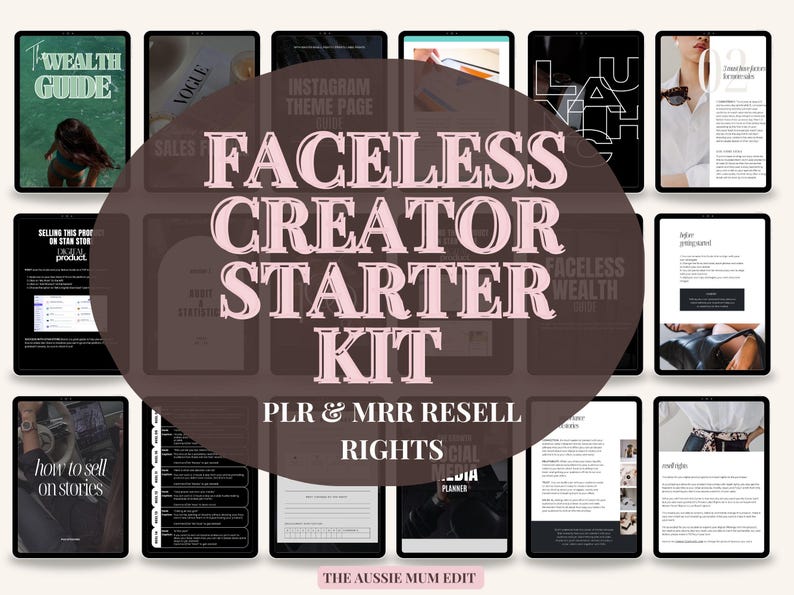 Faceless Creator Starter Kit – PLR & MRR Digital Products | Done For You Canva Templates for Passive Income