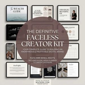 Faceless Creator Starter Kit – PLR & MRR Digital Products | Done For You Canva Templates for Passive Income