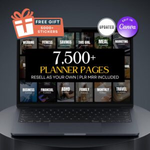 7500+ DIGITAL PLANNER PAGES BUNDLE — The Ultimate Editable Canva Library (PLR & MRR)