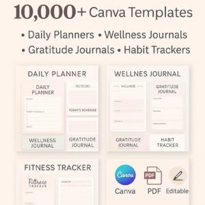 10,000+ ULTIMATE CANVA TEMPLATE BUNDLE — The Complete Planners, Journals & Trackers Library (PLR & MRR)